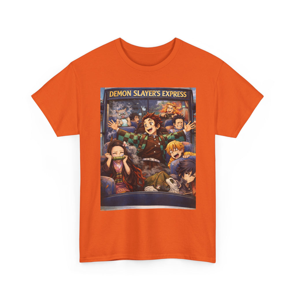 Demon Slayer's Express Unisex Heavy Cotton Tee - Fun Anime Graphic Shirt