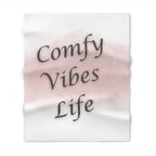 Comfy Vibes Life Throw Blanket — Soft Pink Watercolor Cozy Blanket