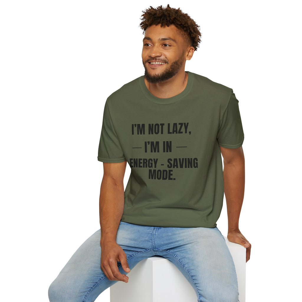 Energy-Saving Mode T-Shirt — "I'm Not Lazy, I'm in Energy-Saving Mode" Funny Graphic Tee