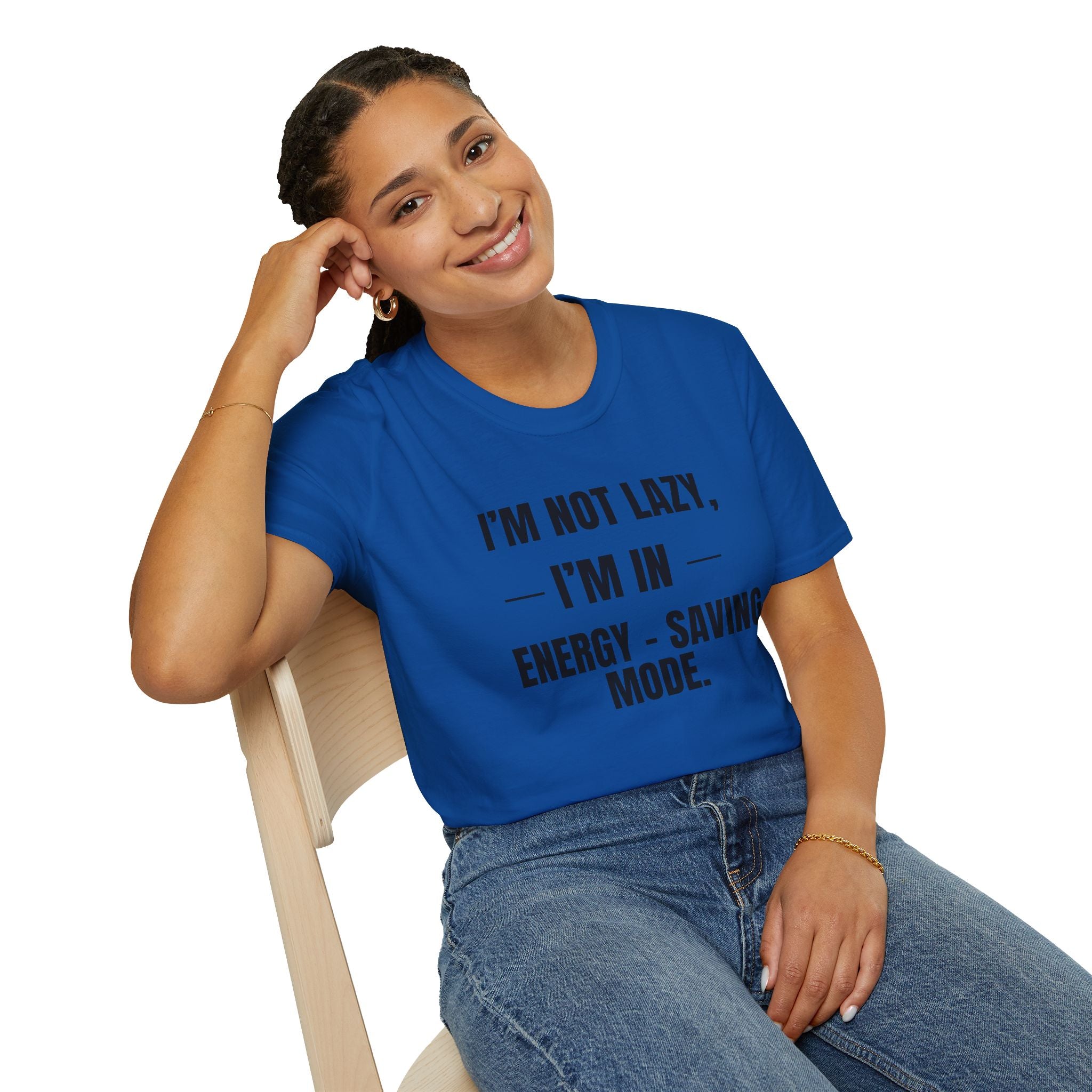 Energy-Saving Mode T-Shirt — "I'm Not Lazy, I'm in Energy-Saving Mode" Funny Graphic Tee