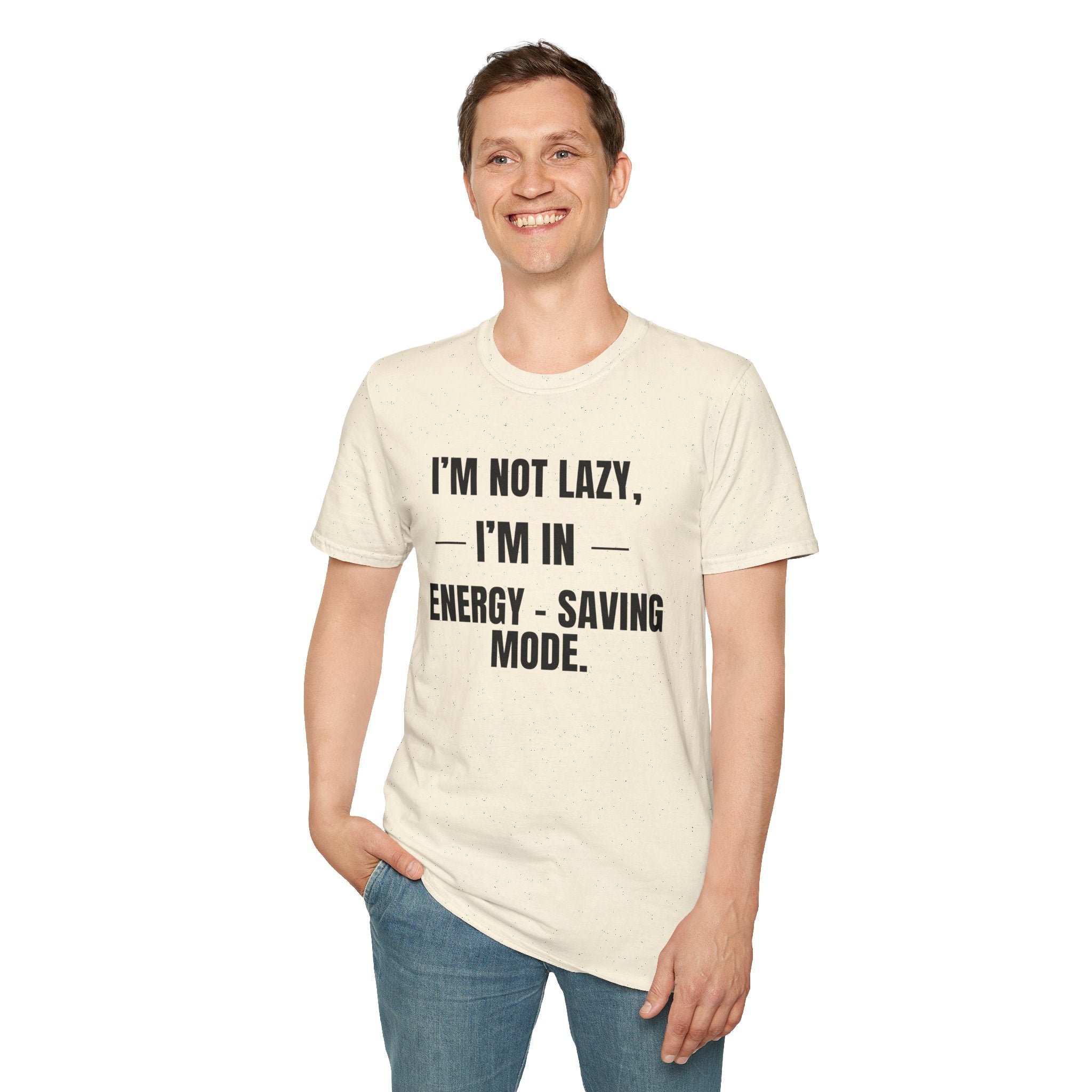Energy-Saving Mode T-Shirt — "I'm Not Lazy, I'm in Energy-Saving Mode" Funny Graphic Tee