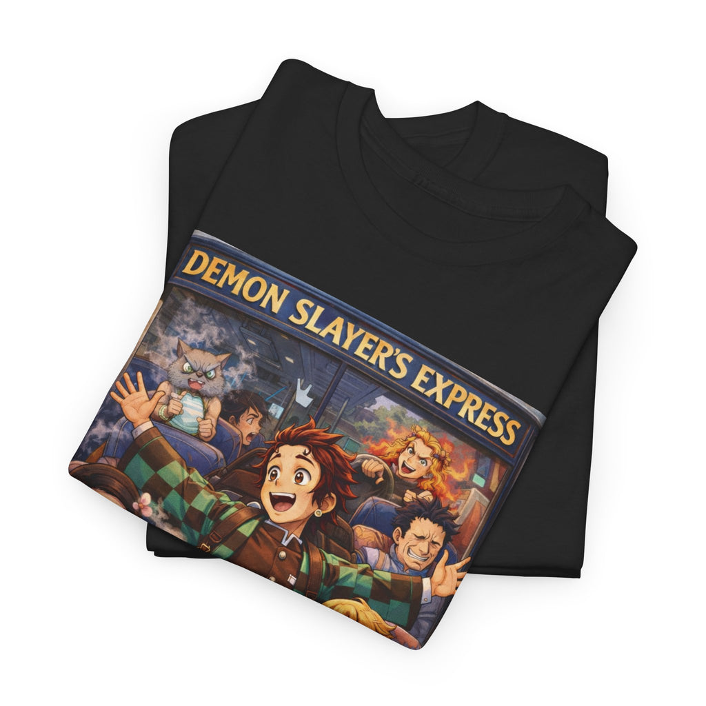Demon Slayer's Express Unisex Heavy Cotton Tee - Fun Anime Graphic Shirt