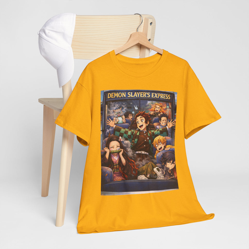 Demon Slayer's Express Unisex Heavy Cotton Tee - Fun Anime Graphic Shirt