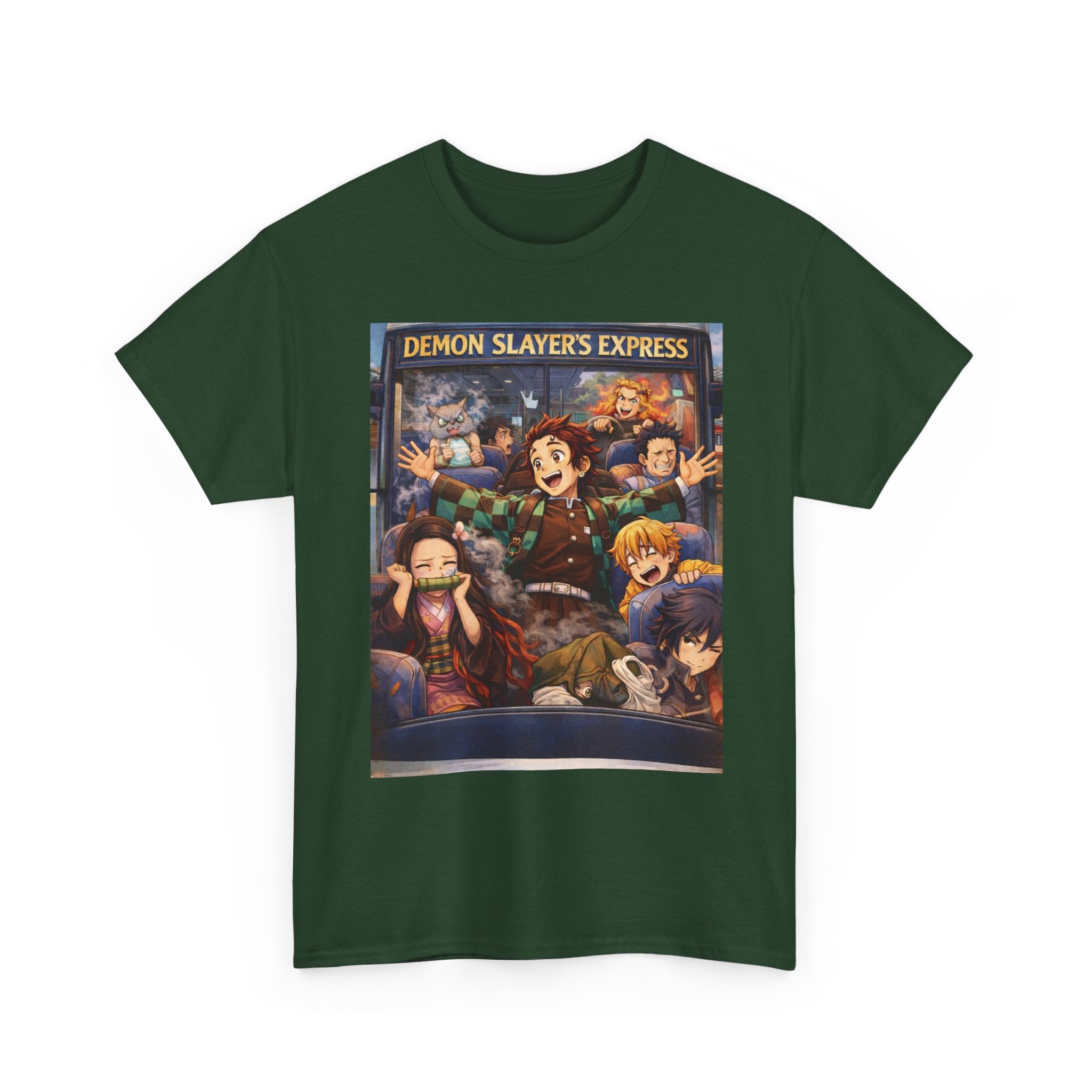 Demon Slayer's Express Unisex Heavy Cotton Tee - Fun Anime Graphic Shirt