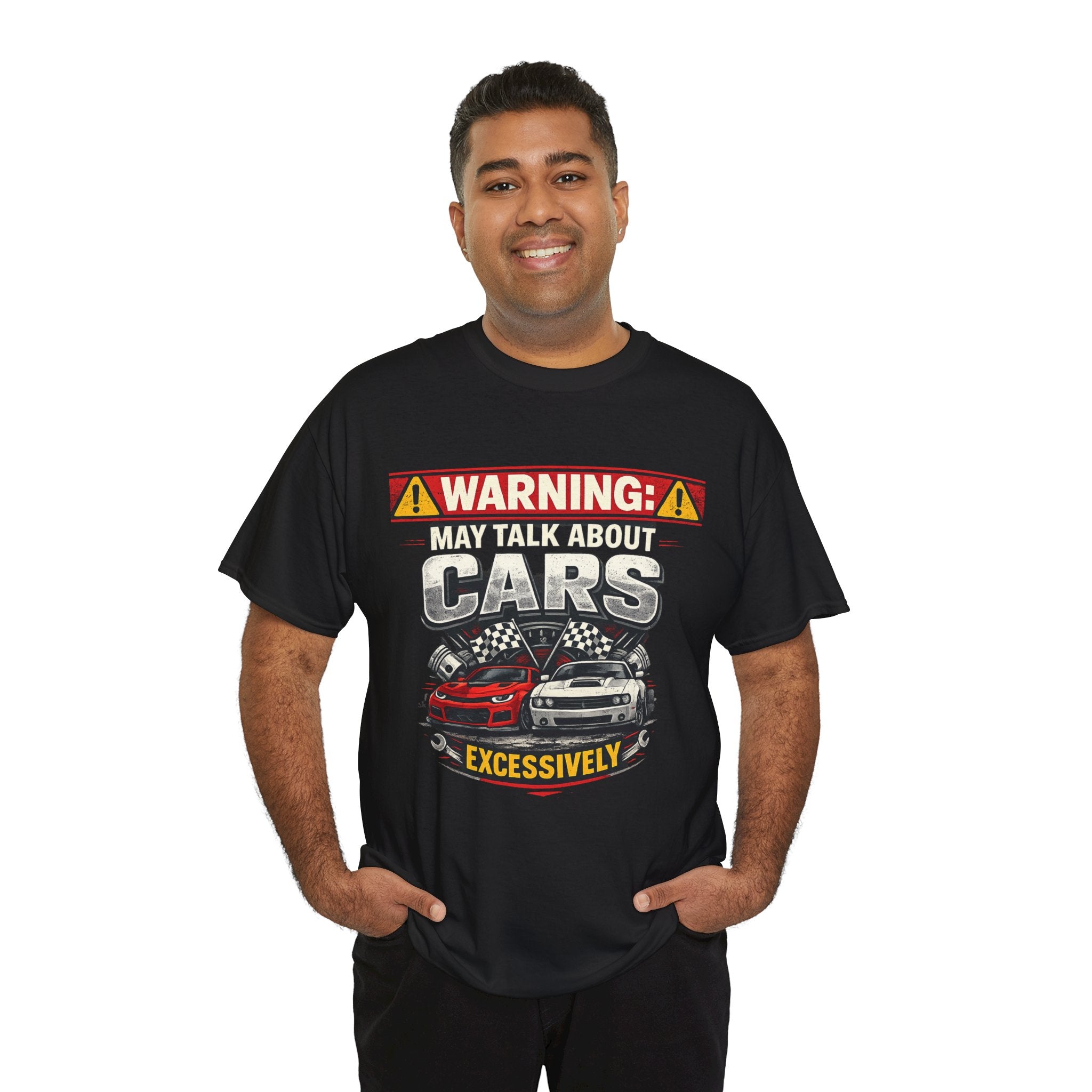 Warning: May Talk About Cars Excessively T-Shirt — Funny Car Lover Tee