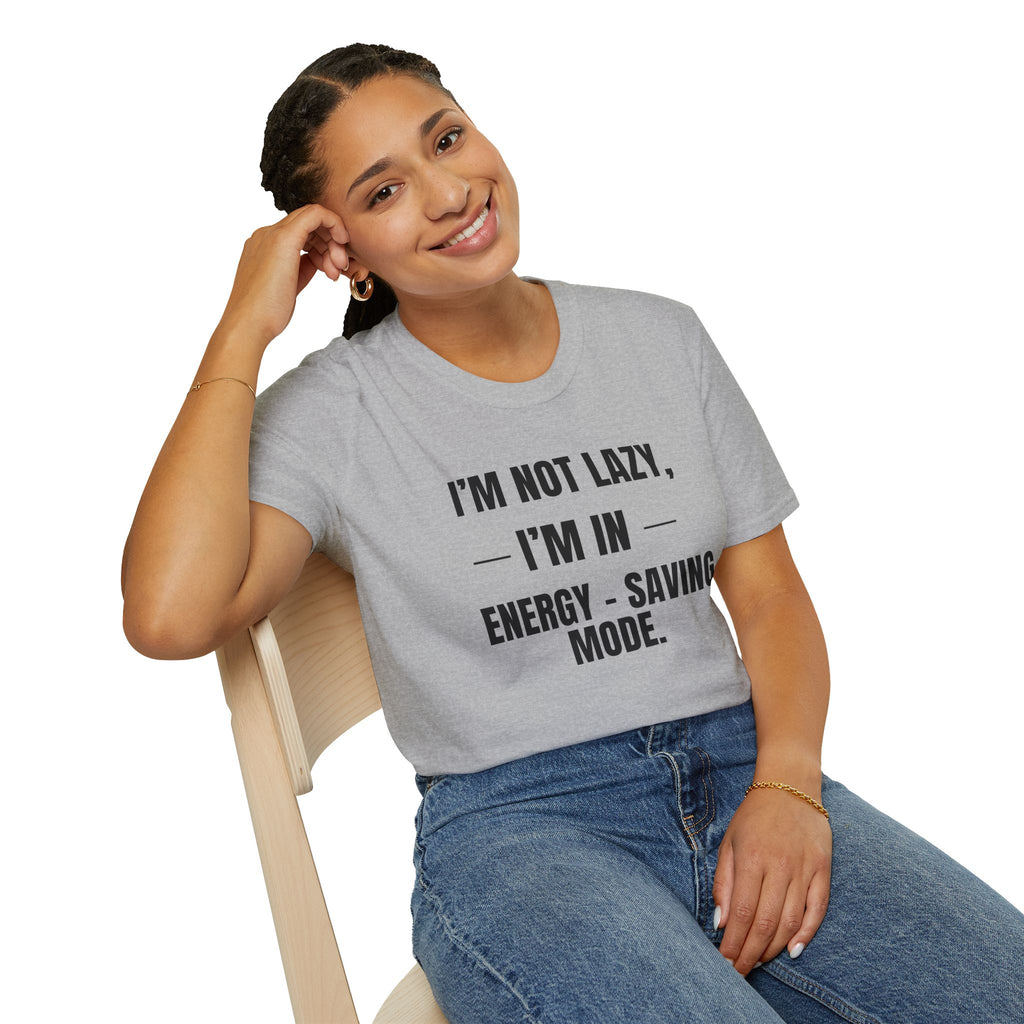 Energy-Saving Mode T-Shirt — "I'm Not Lazy, I'm in Energy-Saving Mode" Funny Graphic Tee