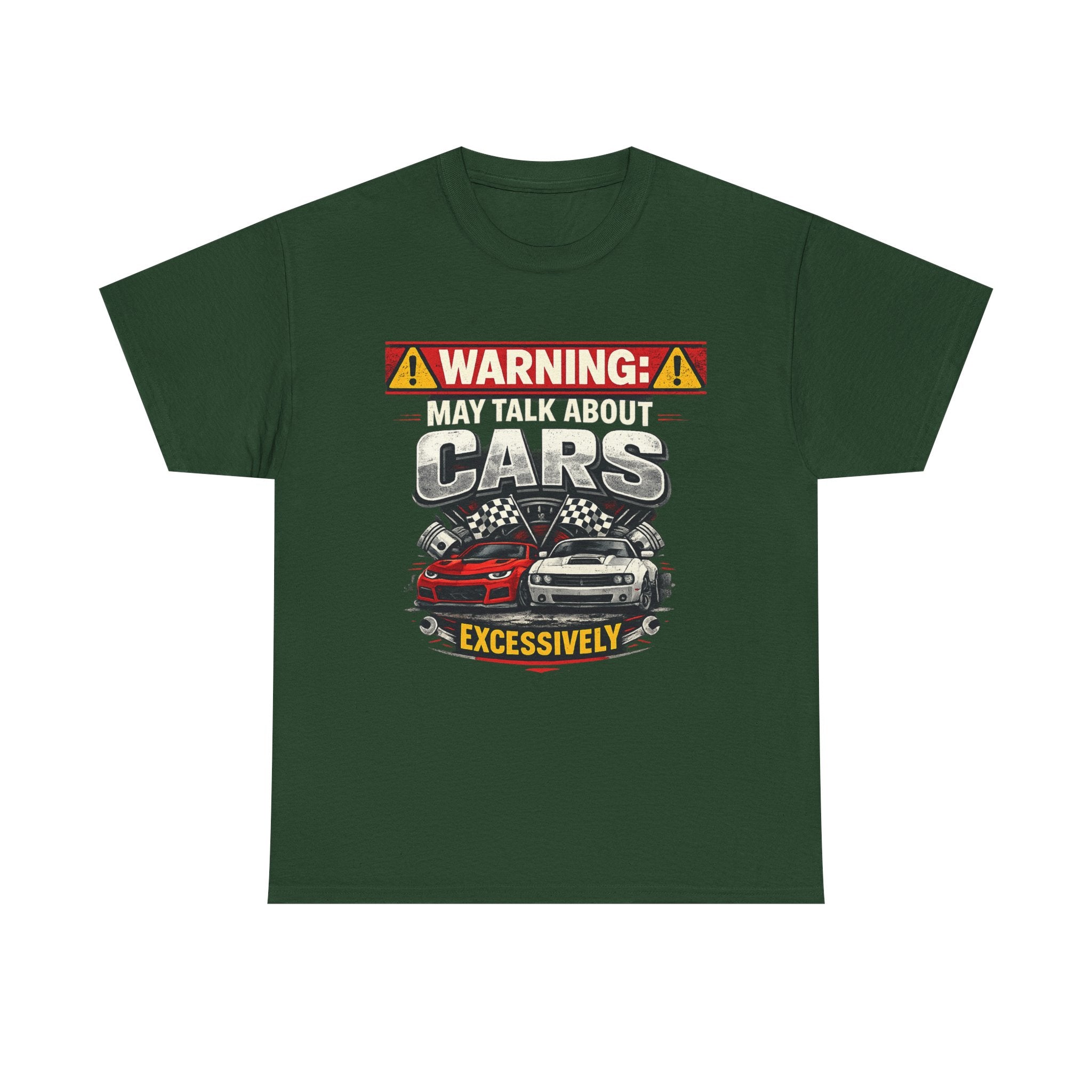 Warning: May Talk About Cars Excessively T-Shirt — Funny Car Lover Tee