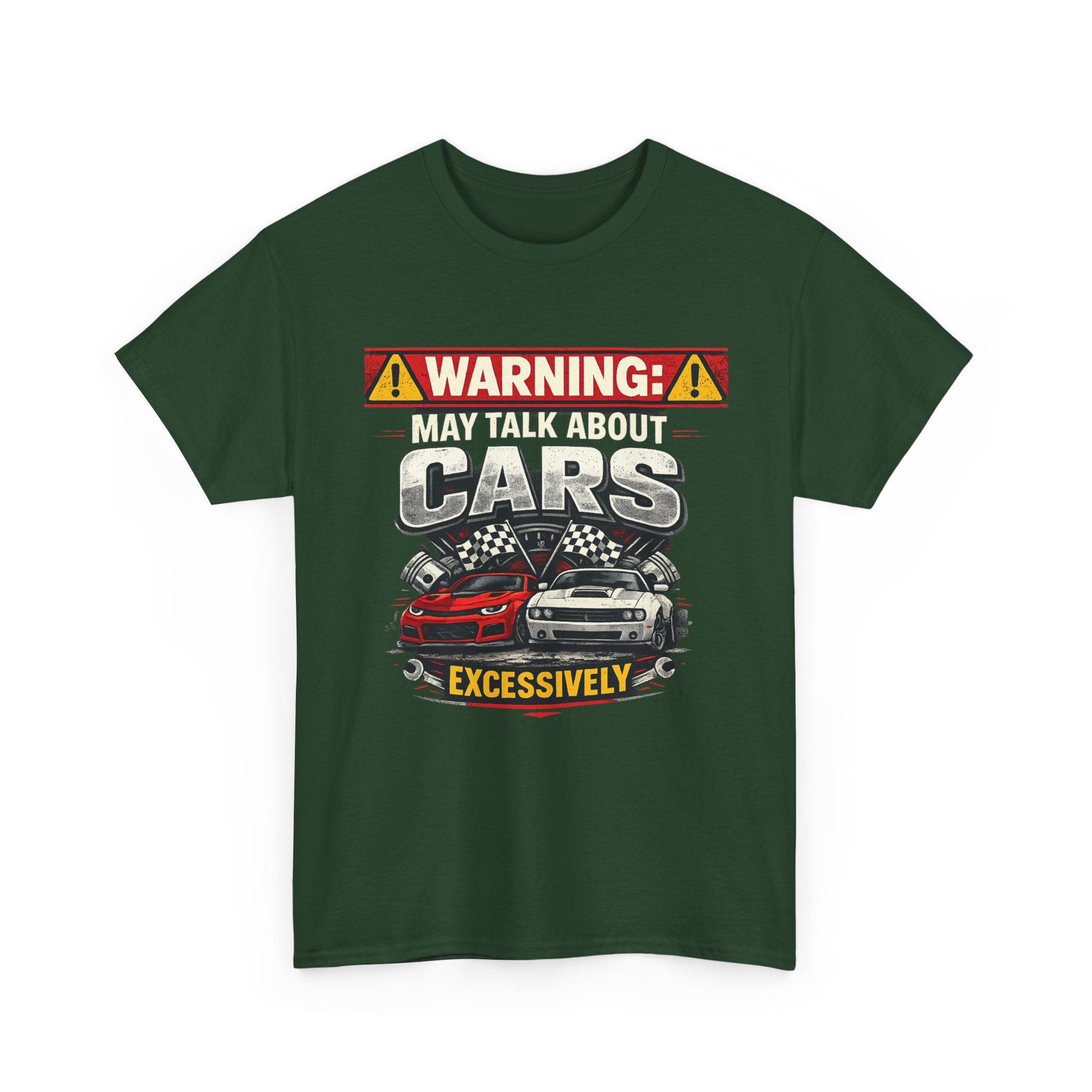 Warning: May Talk About Cars Excessively T-Shirt — Funny Car Lover Tee