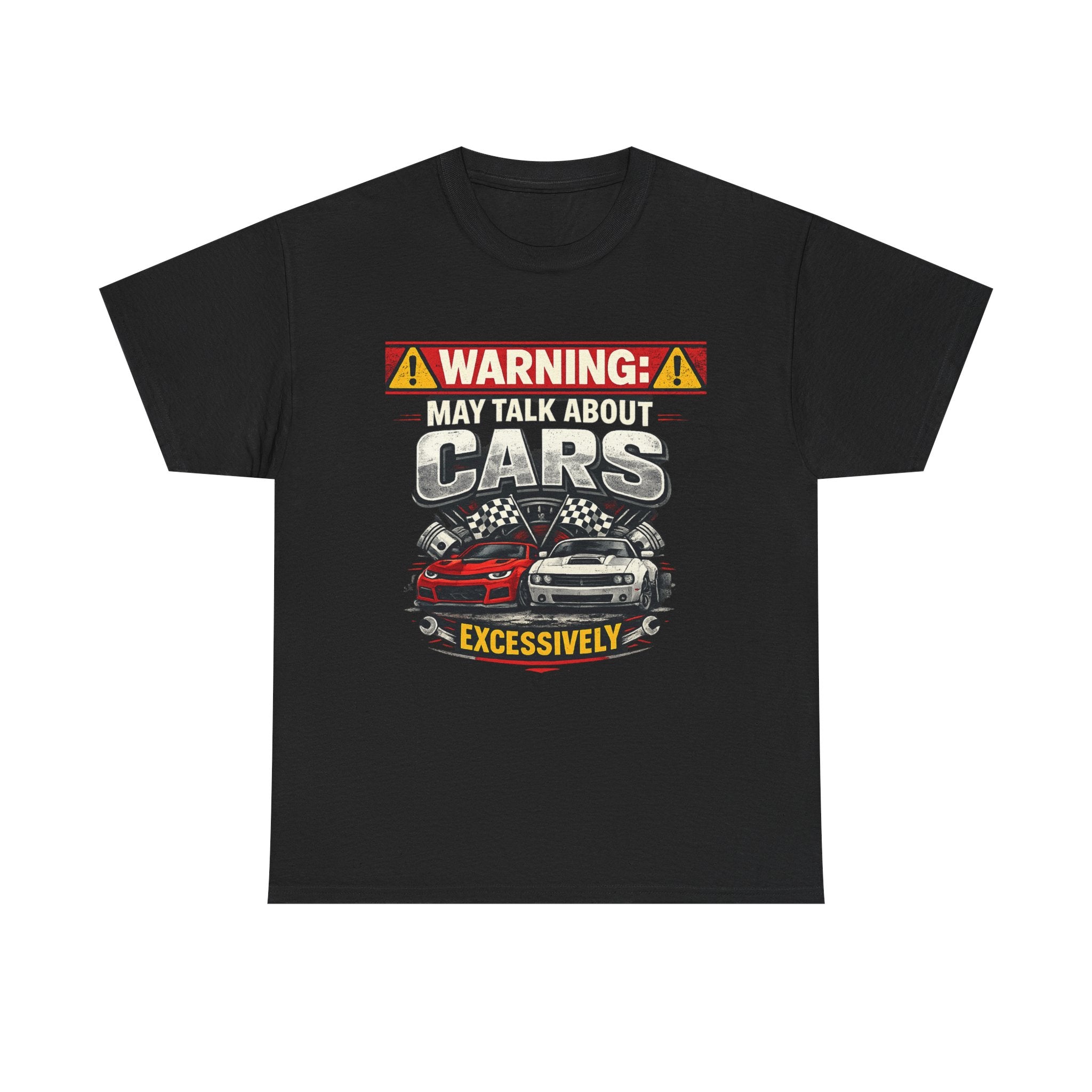 Warning: May Talk About Cars Excessively T-Shirt — Funny Car Lover Tee