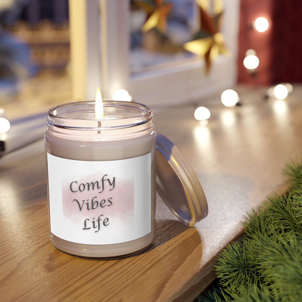 Comfy Vibes Life Soy Candle — 9oz Scented Jar with White Lid