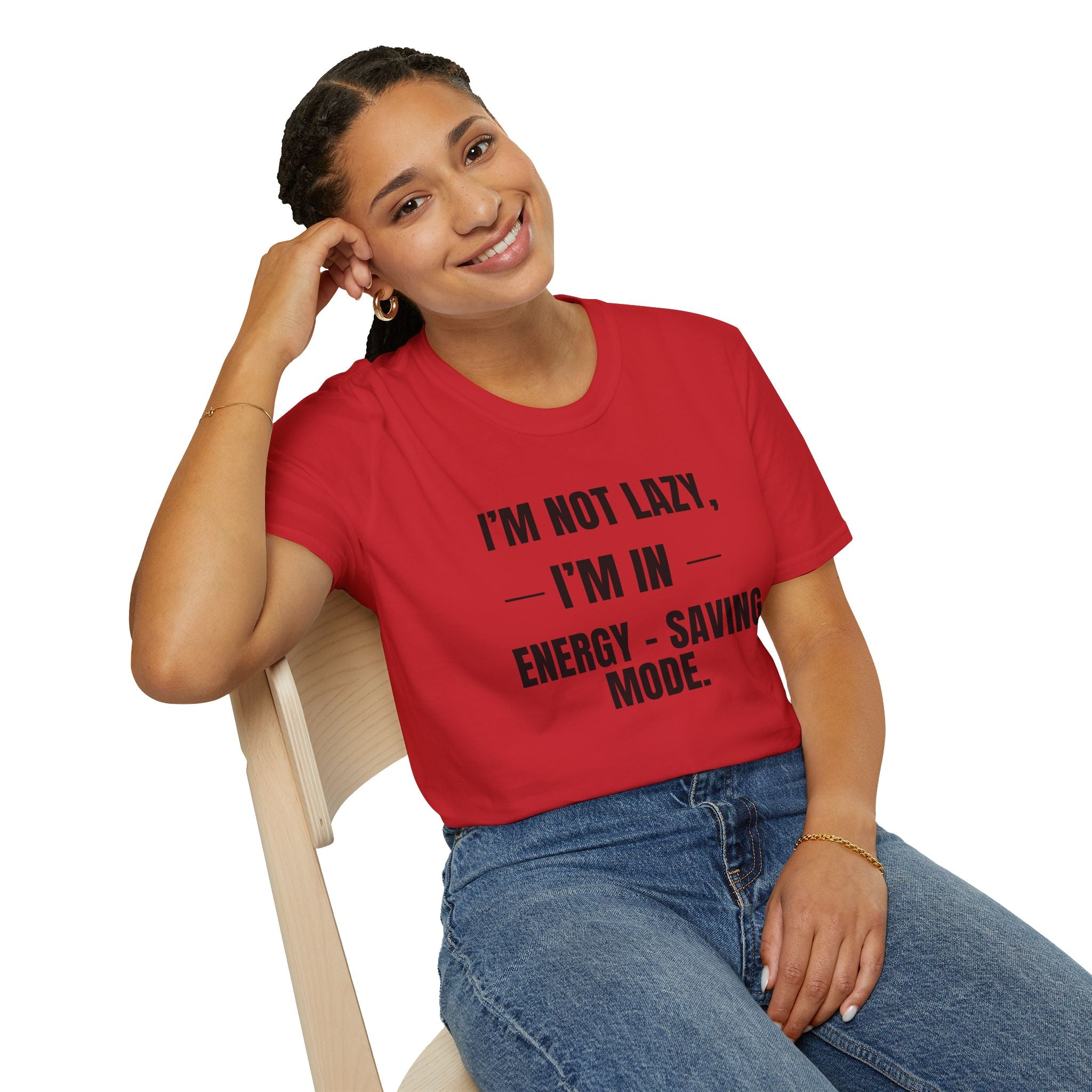 Energy-Saving Mode T-Shirt — "I'm Not Lazy, I'm in Energy-Saving Mode" Funny Graphic Tee