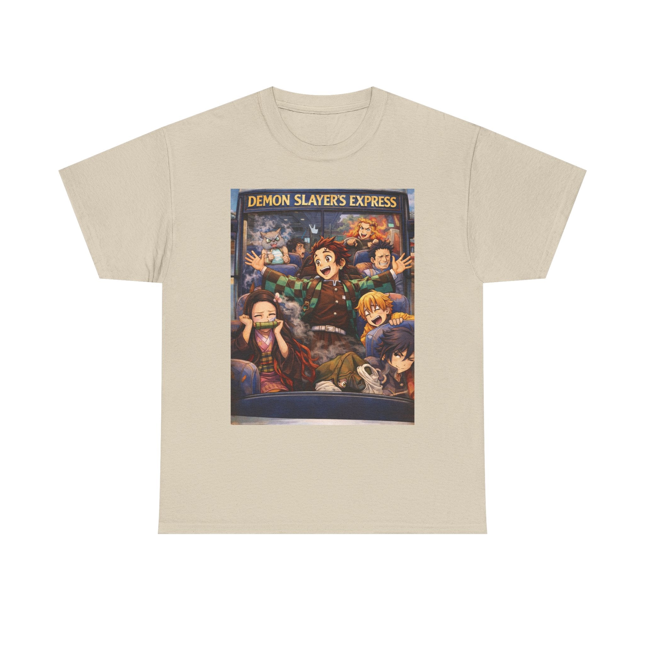 Demon Slayer's Express Unisex Heavy Cotton Tee - Fun Anime Graphic Shirt