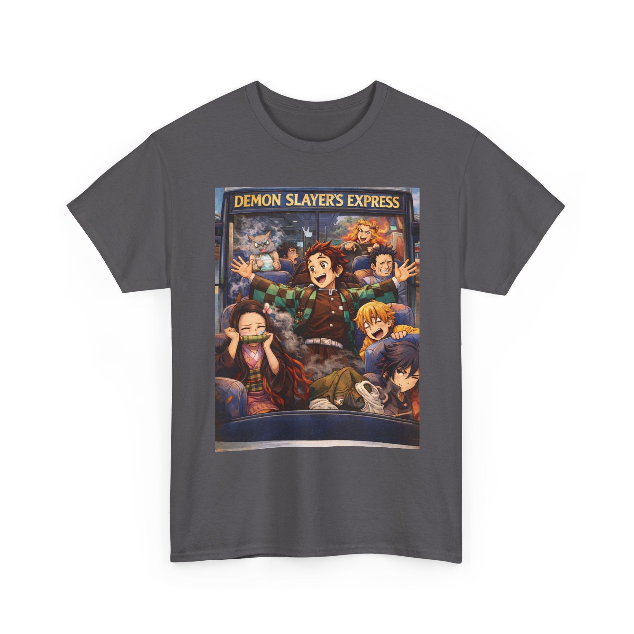 Demon Slayer's Express Unisex Heavy Cotton Tee - Fun Anime Graphic Shirt