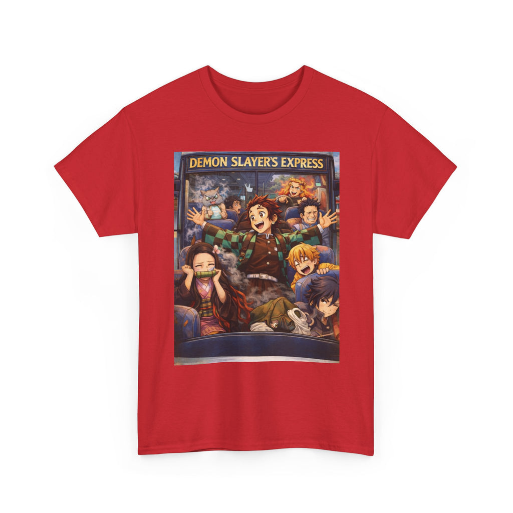 Demon Slayer's Express Unisex Heavy Cotton Tee - Fun Anime Graphic Shirt