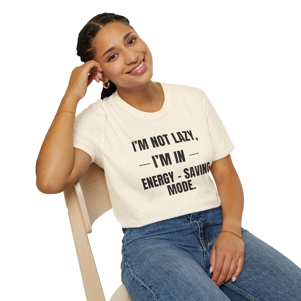 Energy-Saving Mode T-Shirt — "I'm Not Lazy, I'm in Energy-Saving Mode" Funny Graphic Tee