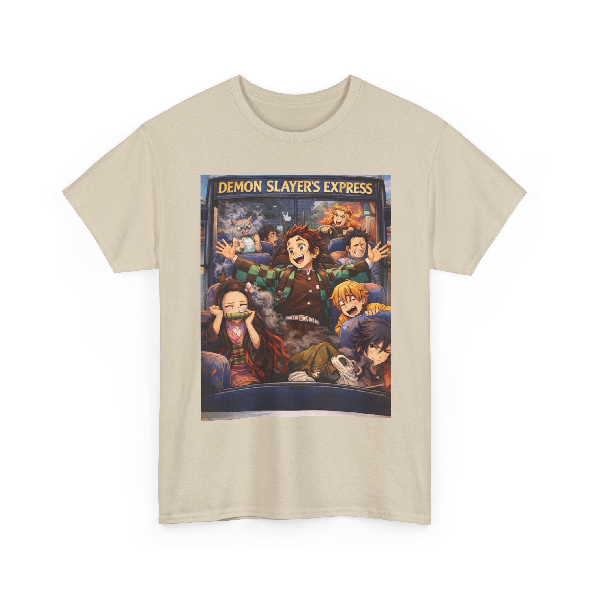 Demon Slayer's Express Unisex Heavy Cotton Tee - Fun Anime Graphic Shirt