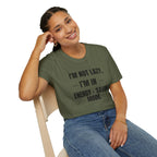 Energy-Saving Mode T-Shirt — "I'm Not Lazy, I'm in Energy-Saving Mode" Funny Graphic Tee
